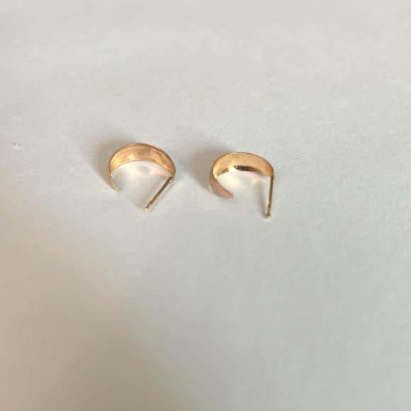 14k yellow, white and rose gold hoops. - Picture 3 of 7